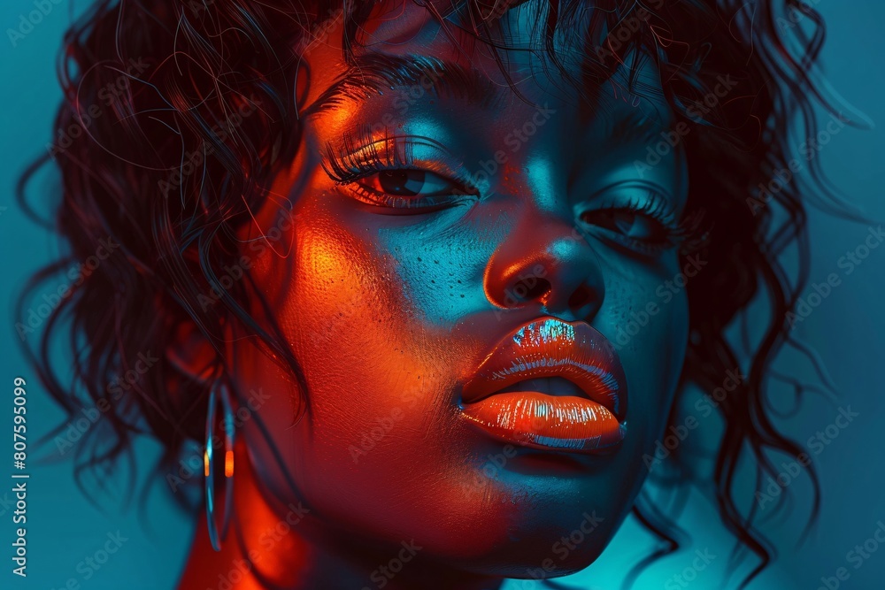 a woman with bright makeup a woman with bright makeup