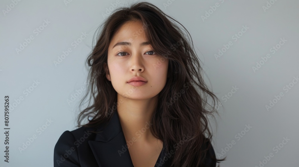 Work-Life Balance: A real photo showcasing a young Asian woman maintaining a healthy work-life balance against a clean white backdrop. Work-Life Balance: A real photo showcasing a young Asian woman maintaining a healthy work-life balance against a clean white backdrop.