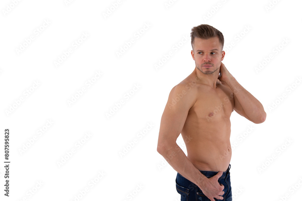 Fototapeta premium Handsome young man. White background.