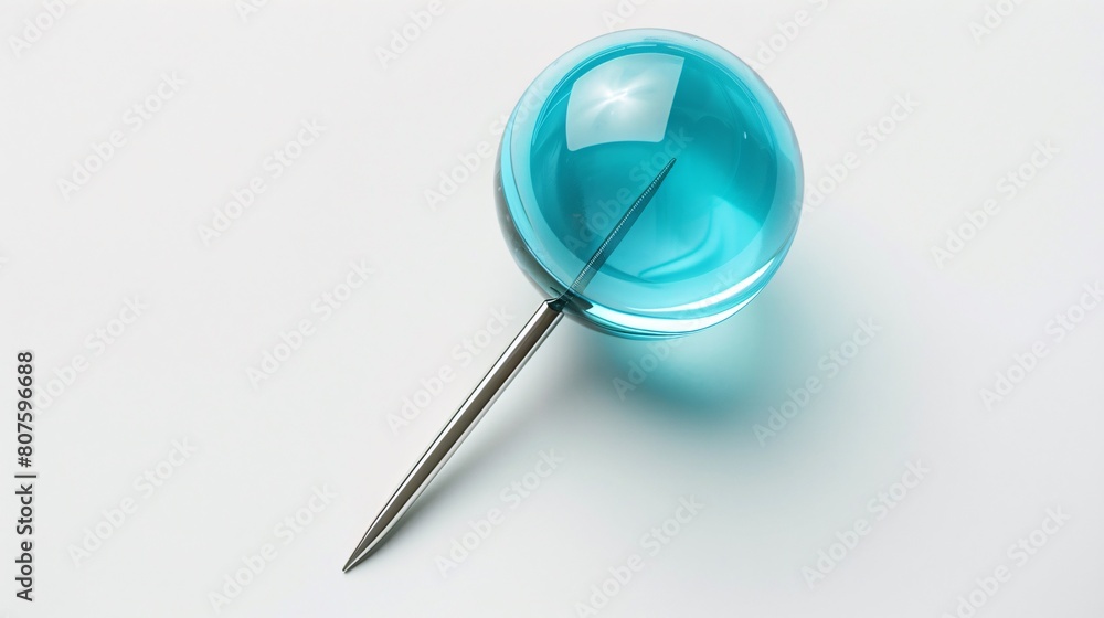 a blue ball with a silver needle a blue ball with a silver needle