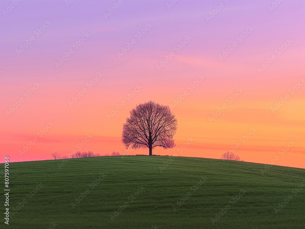 a tree on a hill a tree on a hill