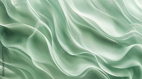 Pale mint green waves in a flame-like abstract design perfect for a refreshing background
