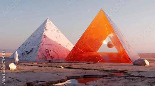 a pyramids in a desert