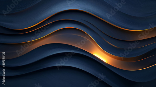 Luxurious metal curve design, gradient abstract PPT background