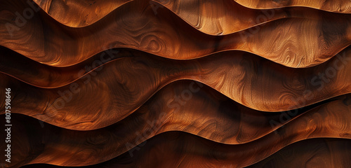 Rich walnut brown waves styled as abstract flames ideal for a cozy inviting background