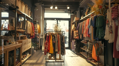 Interior shot of a fashion boutique Selling clothes and accessories Small business
