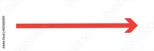 Red arrow icon. Straight long left vector arrow icon.