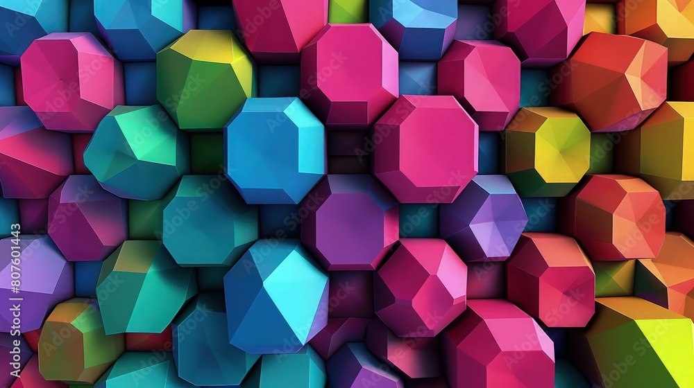A vibrant tapestry of dynamic composition of colorful geometric shapes abstract background A vibrant tapestry of dynamic composition of colorful geometric shapes abstract background