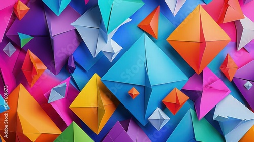 A visually dynamic colorful geometric kite abstract background 