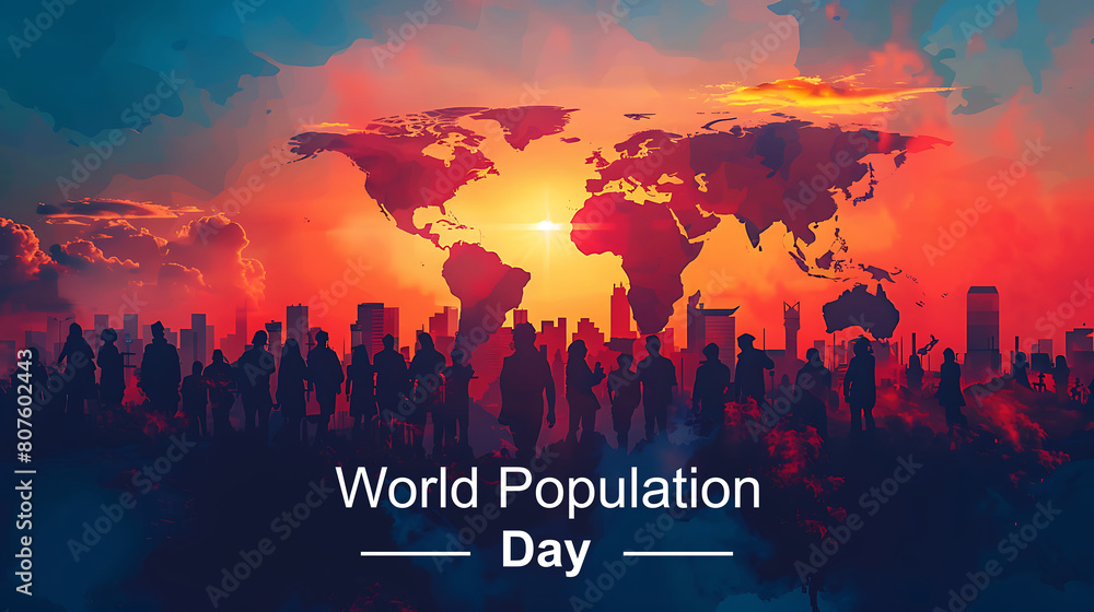 Fototapeta premium World population day, World population day background, Generative AI