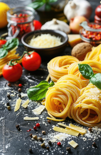 Italian pasta square banner for restaurant or cafe Food social media banner
