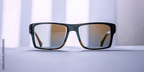 Stylish sunglasses with tinted lenses for UV protection on a bri photo