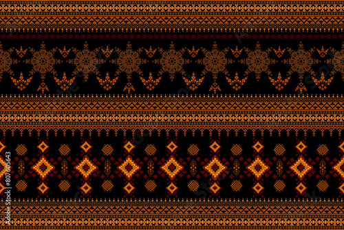 Ethnic geometric traditional seamless pattern. Native decorative Aztec style design for fabric, texture, interior, home decor, clothing, element, textile, ornaments, embroidery, wallpaper, background 