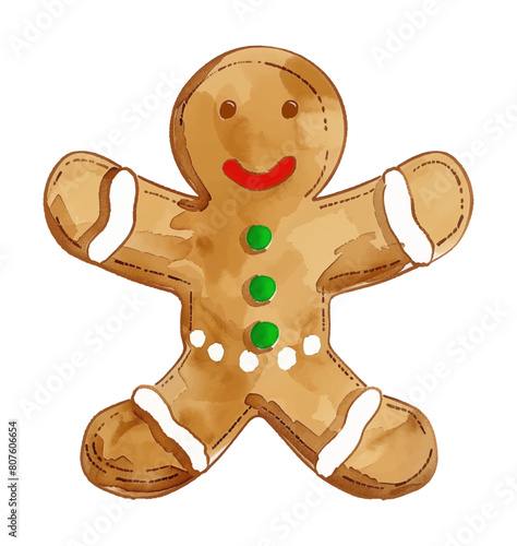 ginger bread watercolor digital painting good quality