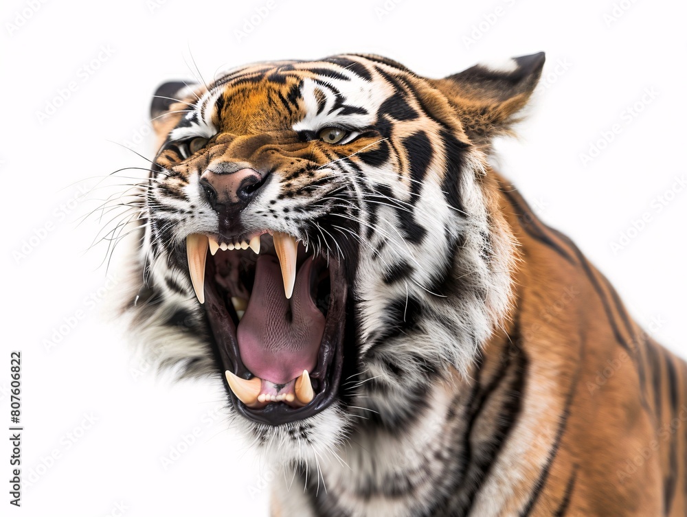 Fototapeta premium a tiger with its mouth open