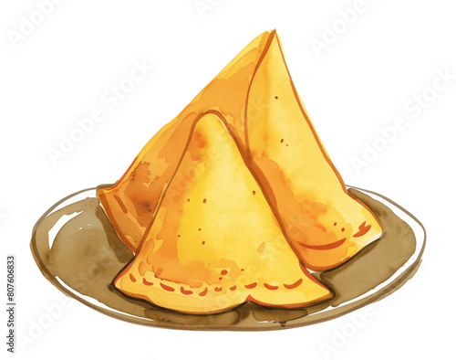 samosa watercolor digital painting good quality