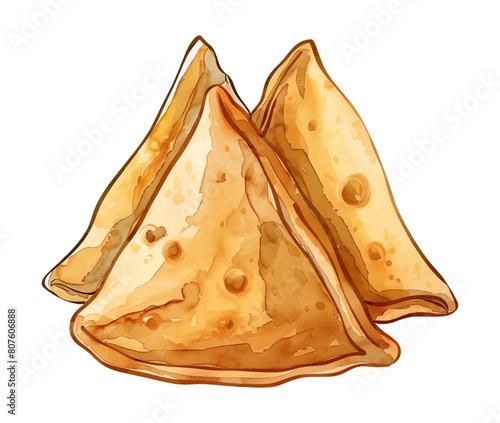 samosa watercolor digital painting good quality