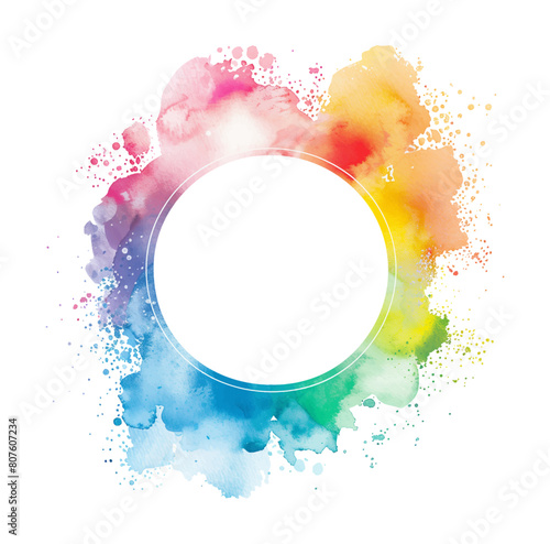 circle colorful splash watercolor digital painting good quality