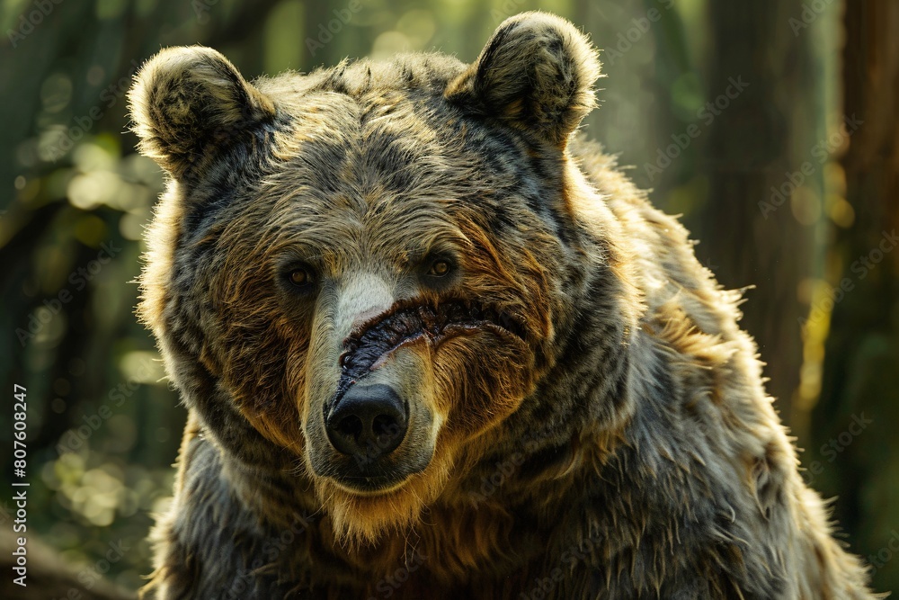 a bear with a bloody face a bear with a bloody face