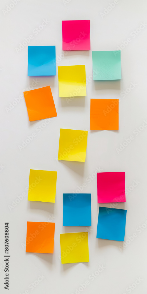 Lots Of Colored Square Stickers On White Wall For Background Created Using Artificial Intelligence Lots Of Colored Square Stickers On White Wall For Background Created Using Artificial Intelligence