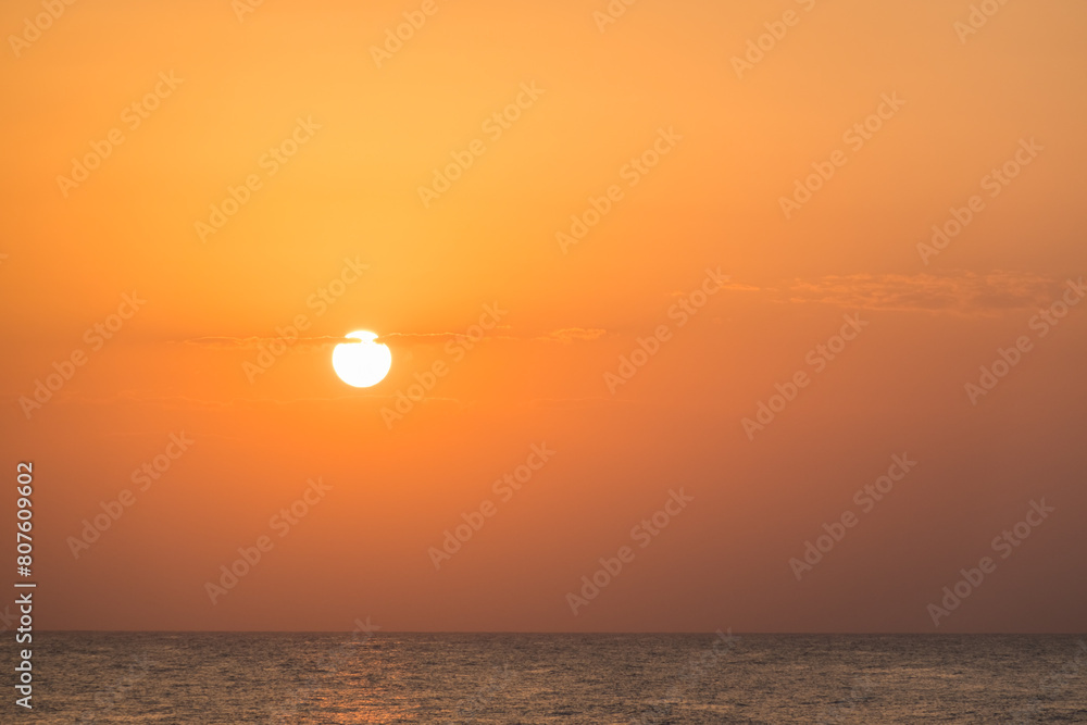 warm colors during sunrise at the red sea on vacation