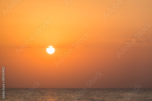 warm colors during sunrise at the red sea on vacation