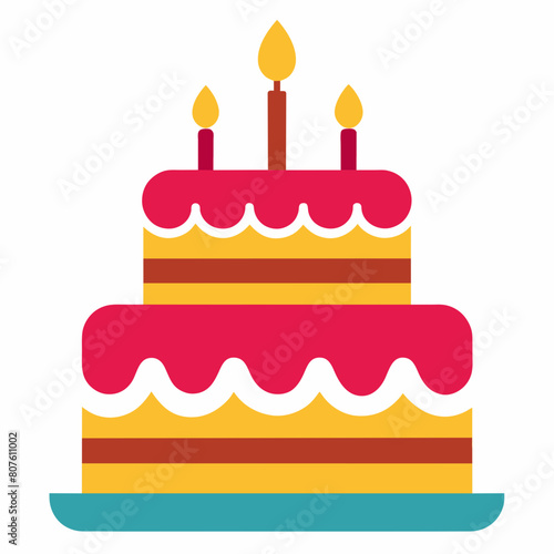 Happy birthday cake vector illustration on a white background 
