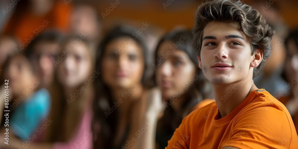 College students in a classroom debate passionately with animated gestures and viewpoints. Concept Classroom Debate, College Students, Animated Gestures, Passionate Discussion, Diverse Viewpoints