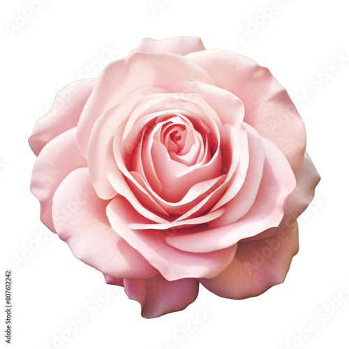 Pink rose isolated on transparent background.