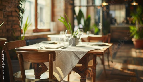 table in a restaurant