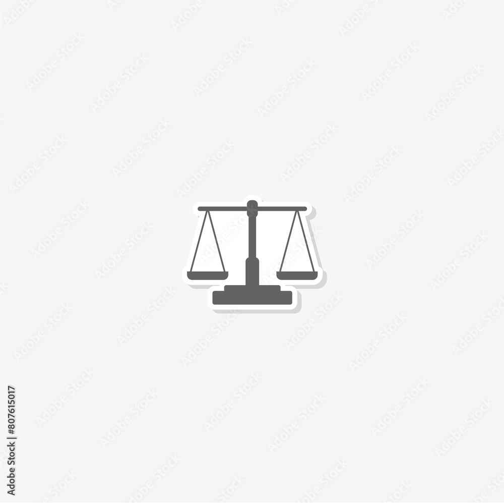 Scale of justice simple icon sticker isolated on gray background Scale of justice simple icon sticker isolated on gray background
