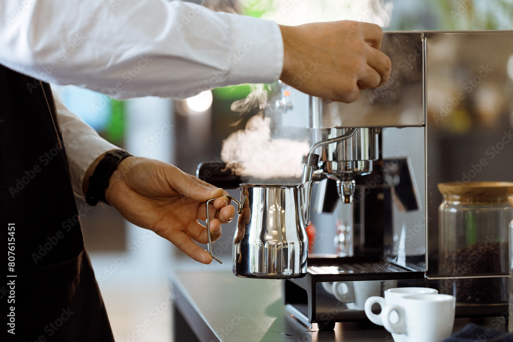 a person making a coffee a person making a coffee