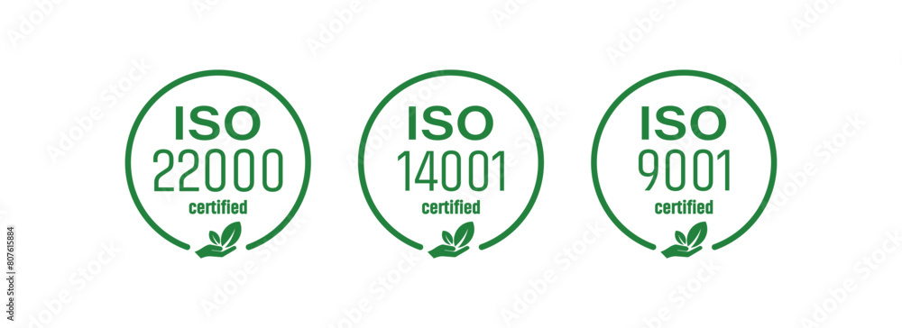 ISO certified sign on white background ISO certified sign on white background