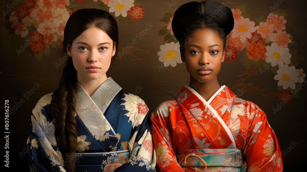 The photographs highlight the elegance and beauty of traditional attire such as kimonos in Japan or saris in India