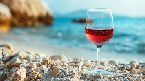Glass of Wine on Beach