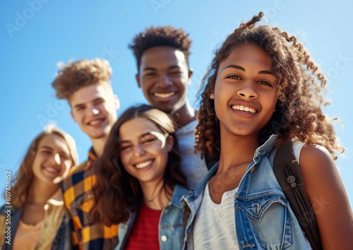 Happy Diverse Group of Friends Enjoying Summer Outdoors Together