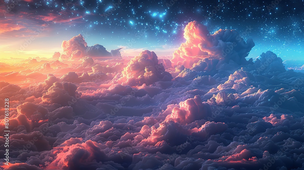 Pastel Galactic Fantasy: Clouds and Starscape Pastel Galactic Fantasy: Clouds and Starscape