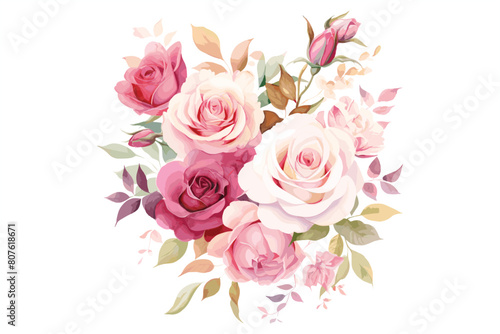 WebRomantic Floral and Love Vector Collection, Captivating Watercolor Flowers and Heart Designs, Enchanting Watercolor Flower and Heart Graphics, Hand-Painted Watercolor Florals and Love Shapes, 