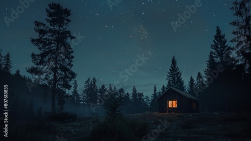 Outdoor Adventure  Camping Retreat. Concept Camping Retreat  Starry Night.