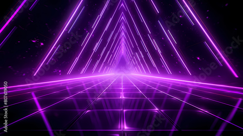 Futuristic purple neon corridor