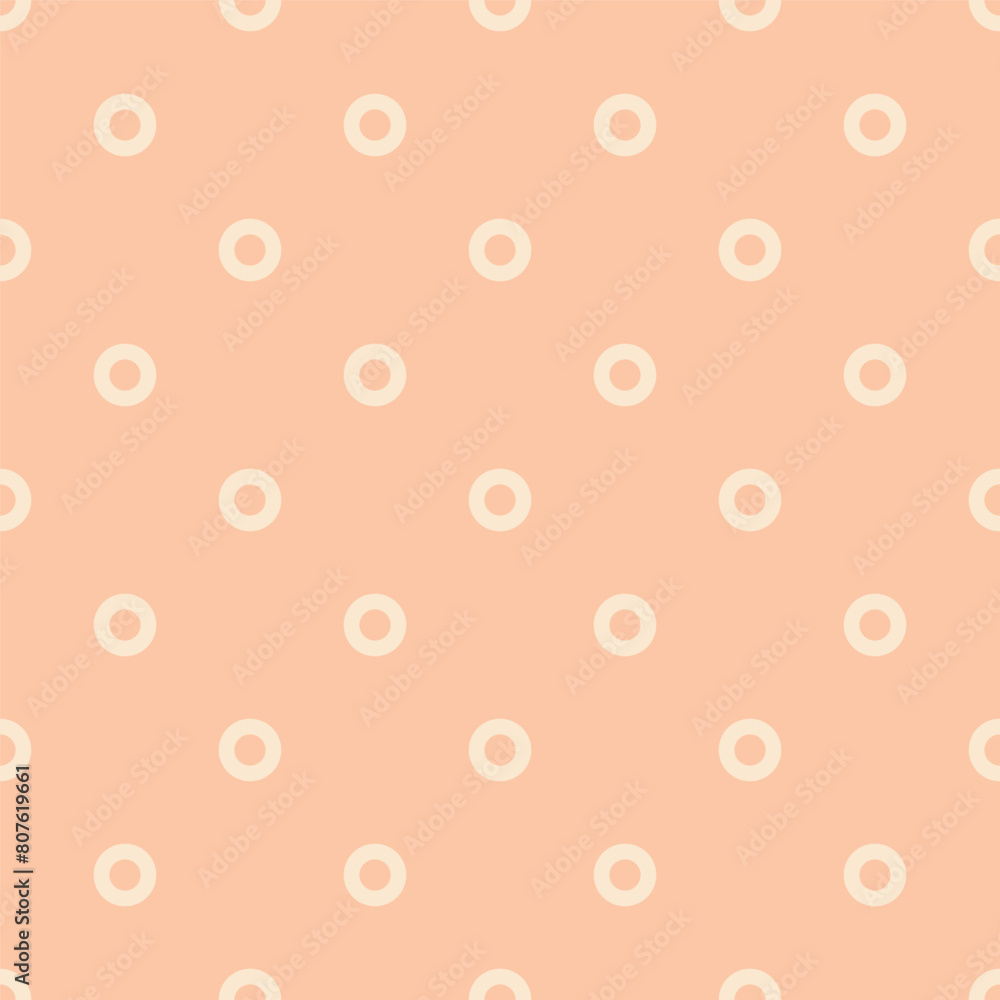 Seamless tan pink simple rings polka dot pattern vector Seamless tan pink simple rings polka dot pattern vector