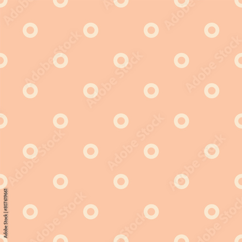 Seamless tan pink simple rings polka dot pattern vector
