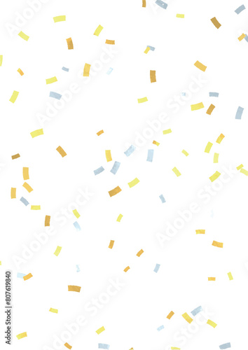 金色と銀色の紙吹雪の水彩イラスト