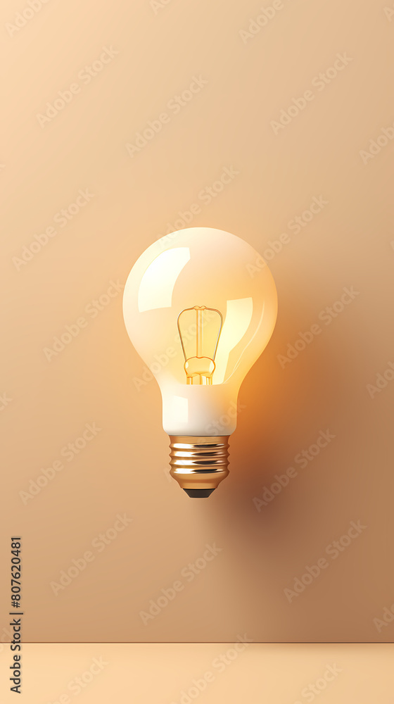 Yellow light bulb, creative concept