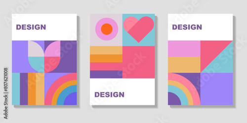  colorful  abstract geometric vector  backgrounds