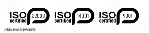 ISO certified sign on white background