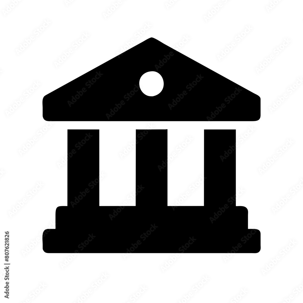 Bank building icon vector illustration.
Bank building icon vector illustration.