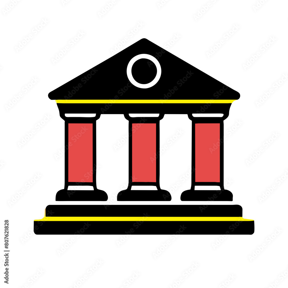 Bank building icon vector illustration.
Bank building icon vector illustration.