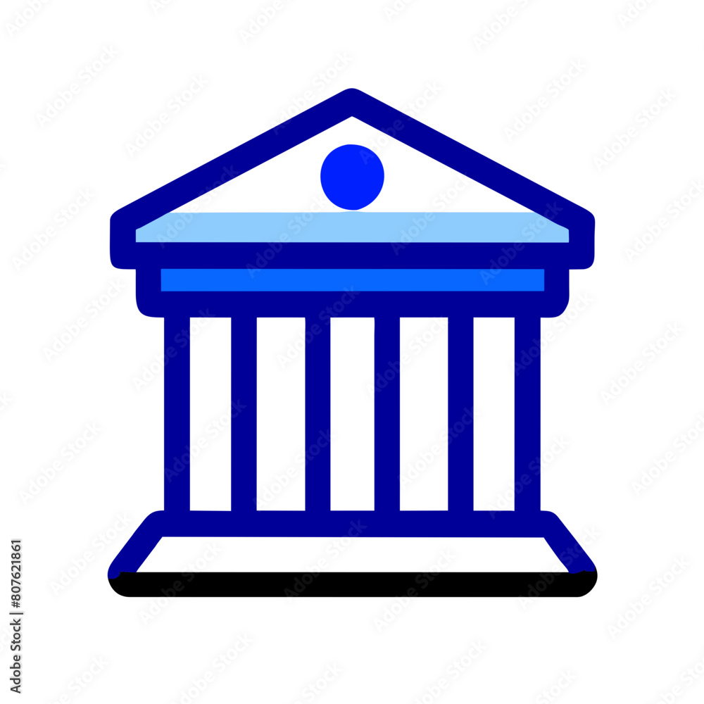 Bank building icon vector illustration.
Bank building icon vector illustration.
