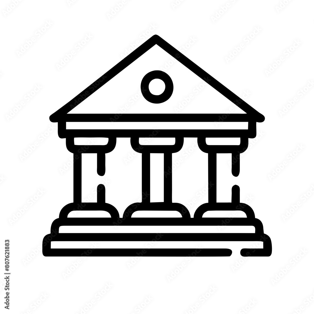 Bank building icon vector illustration.
Bank building icon vector illustration.